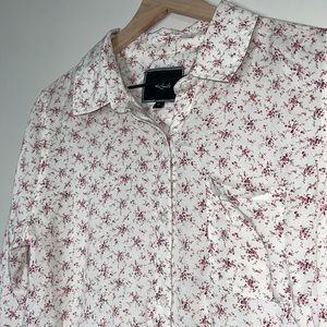 Rails floral Button Down White and Pink Shirt